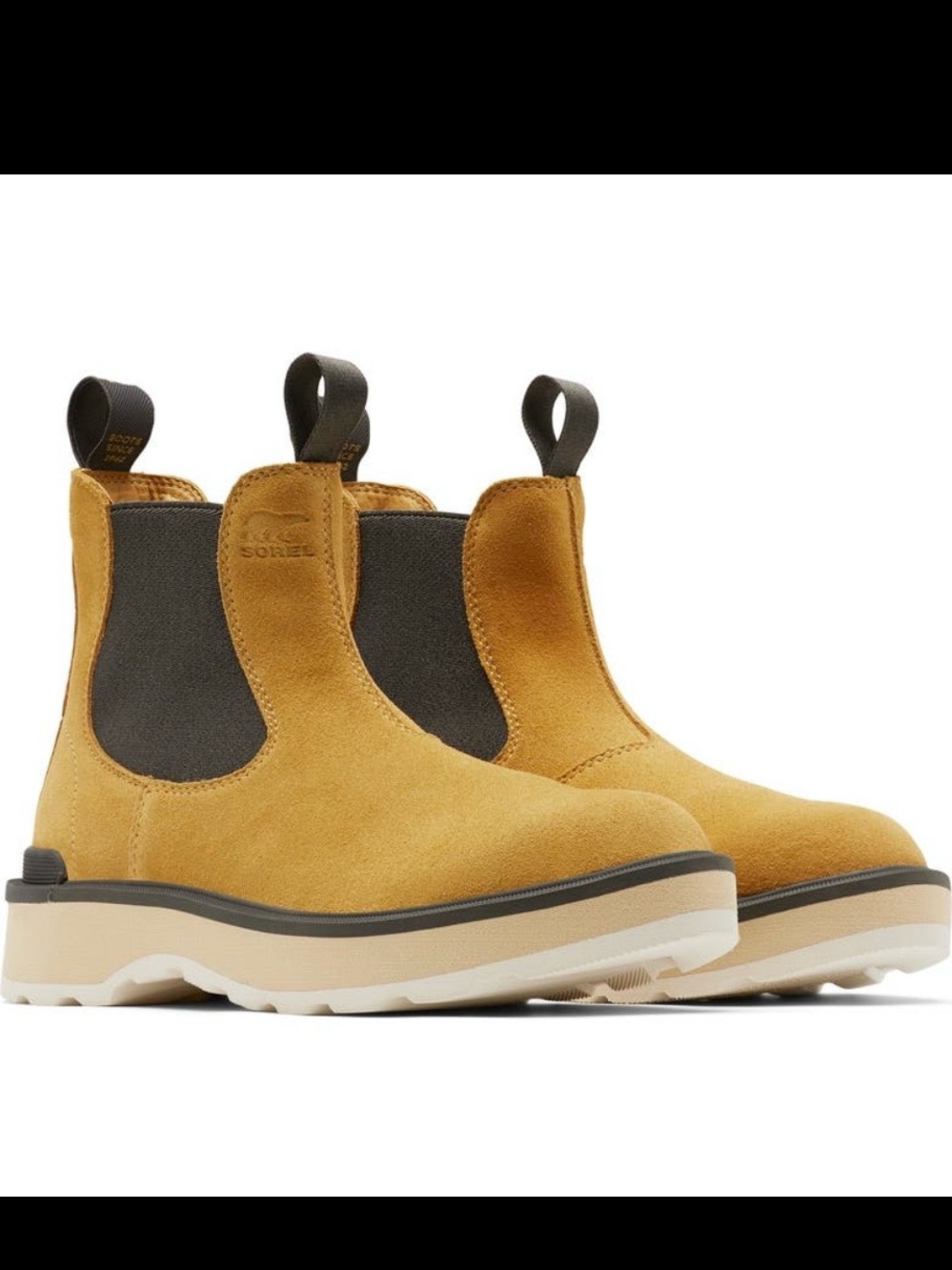 SOREL Hi-Line Chelsea Waterproof Suede Boots Geo Yellow 9.5 Worn once